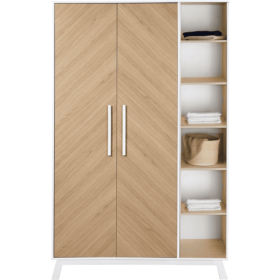 Schardt Armoire Enfant Portes Fishbone Vicenza Oak Bois Blanc