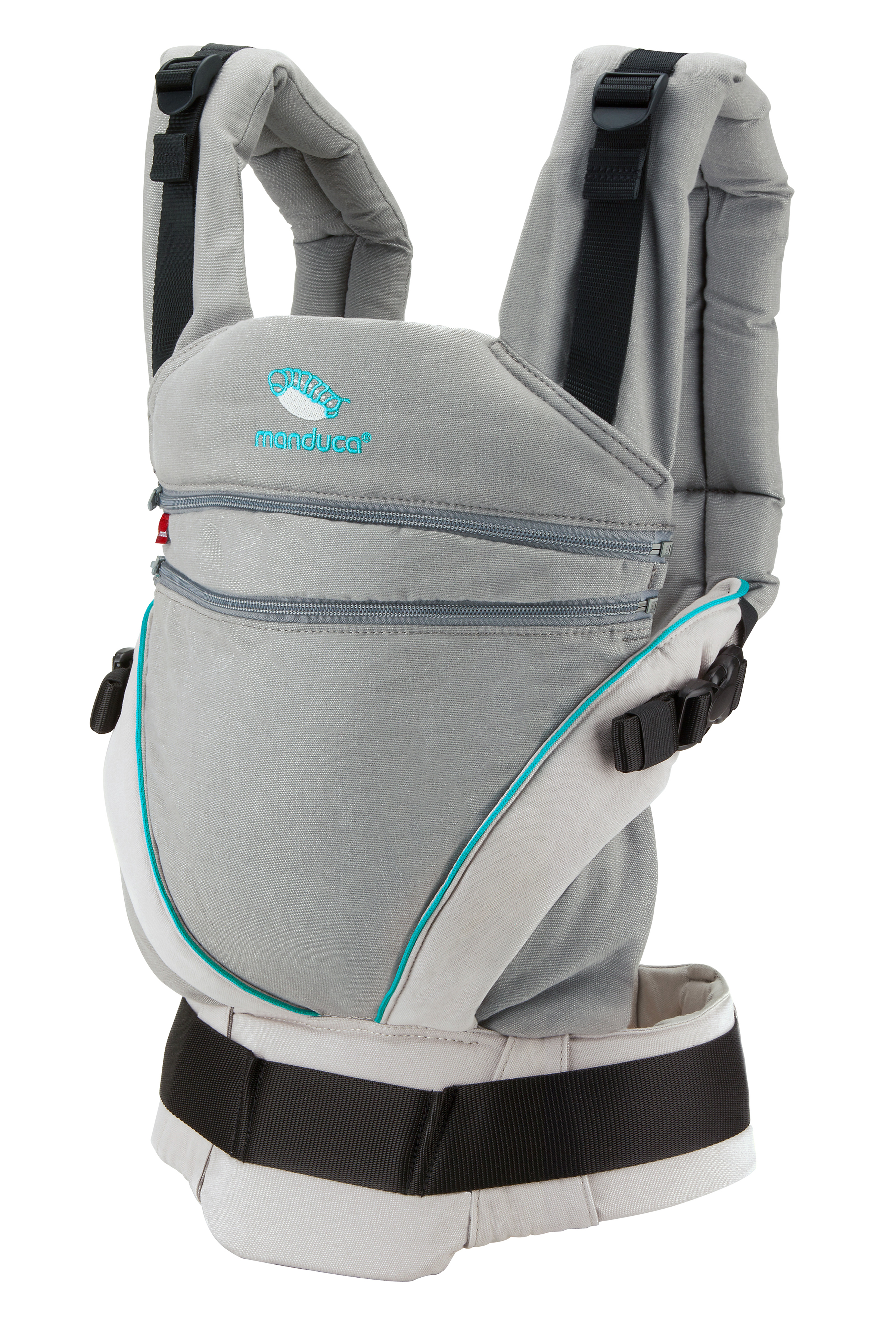 Manduca Porte bebe dorsal ventral XT Cotton gris bleu ocean Commander en ligne babymarkt