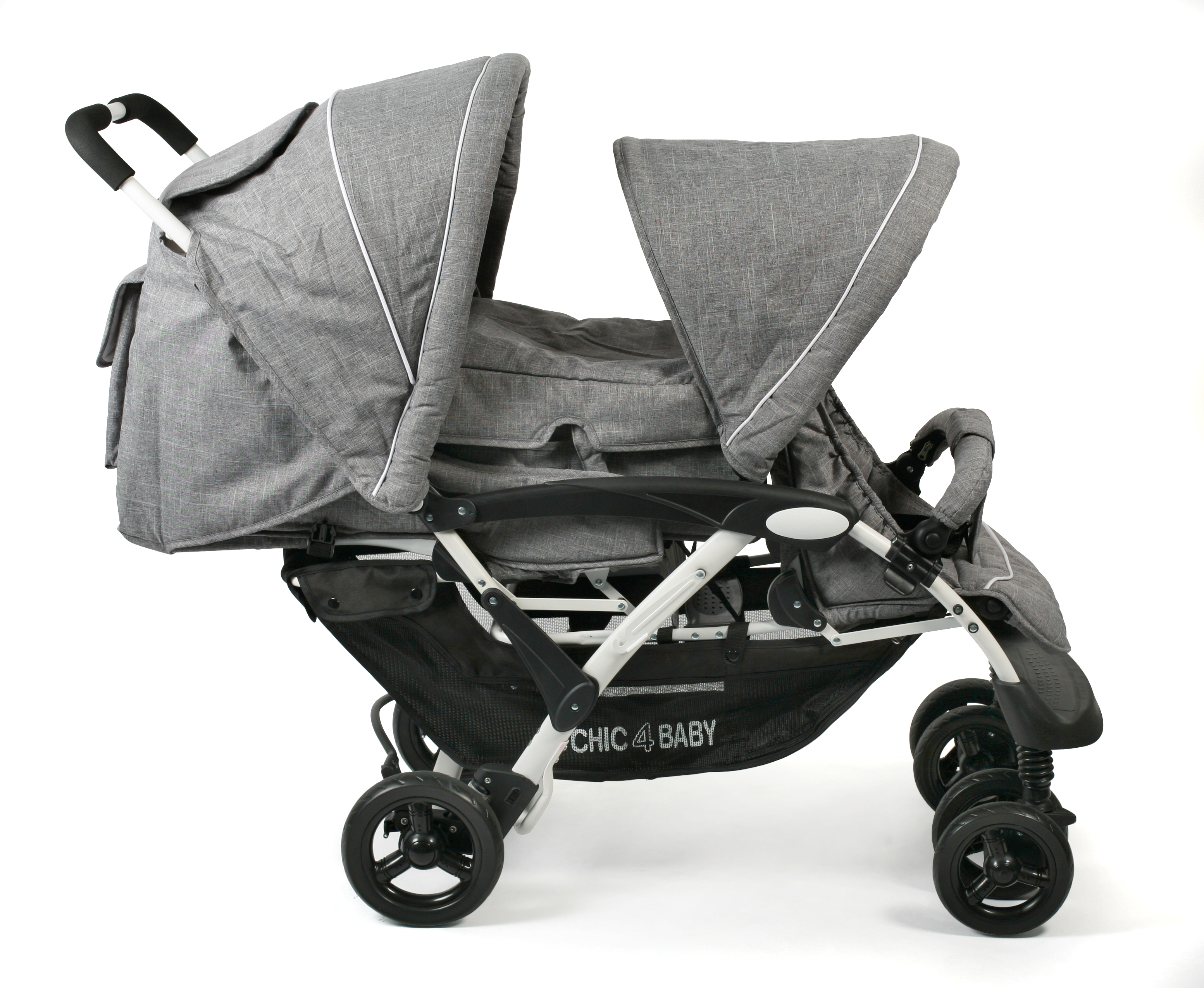 CHIC 4 BABY Poussette double inline DUO Melange gris blanc Commander en ligne babymarkt