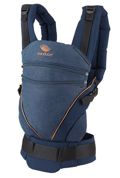 Manduca Porte bebe dorsal ventral XT Cotton denimblue toffee Commander en ligne babymarkt