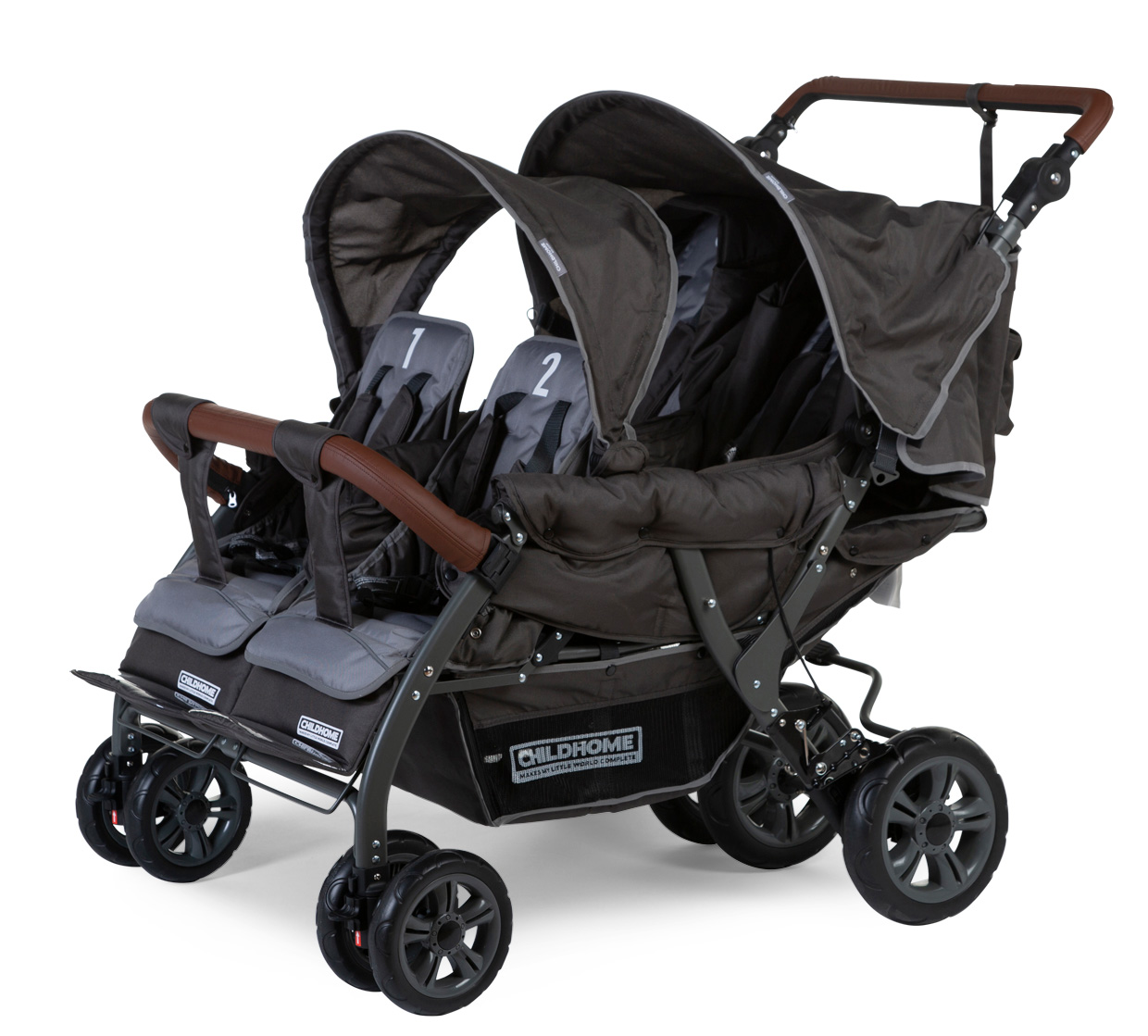 CHILDHOME Poussette Quadruple 4 places Autobrake anthracite Commander en ligne babymarkt