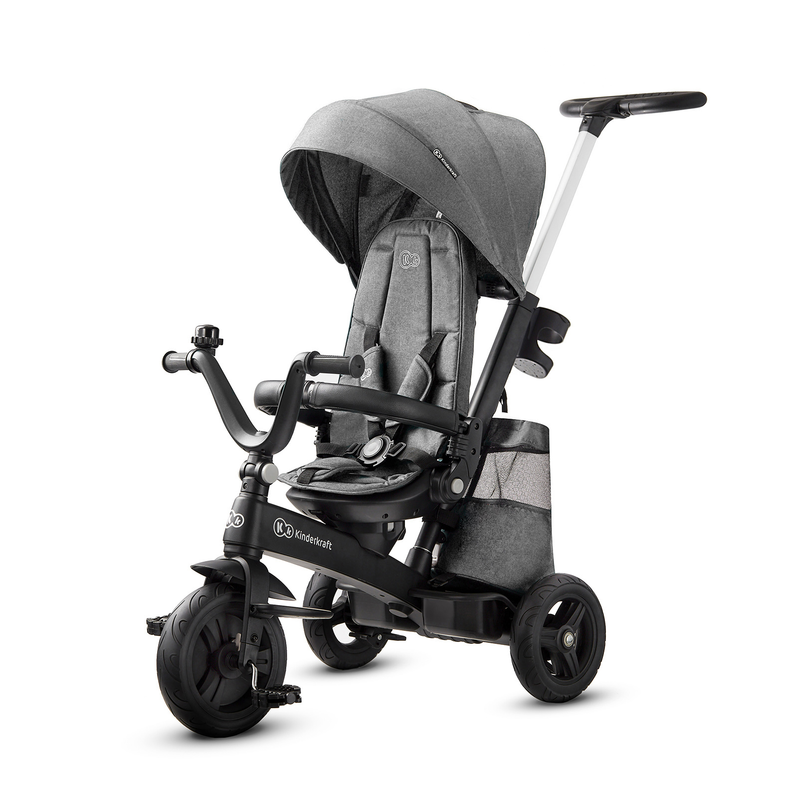 Kinderkraft Tricycle evolutif enfant EASYTWIST platinum grey Commander en ligne babymarkt