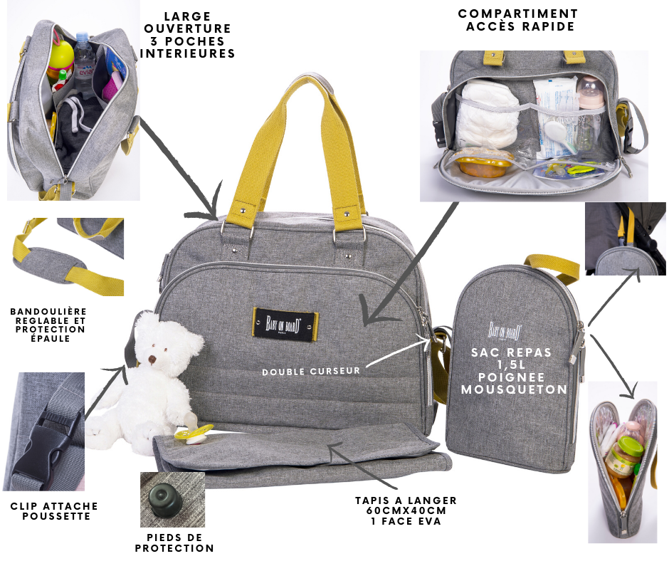 BABY ON BOARD Sac a langer Urban Classic jaune moutarde Commander en ligne babymarkt