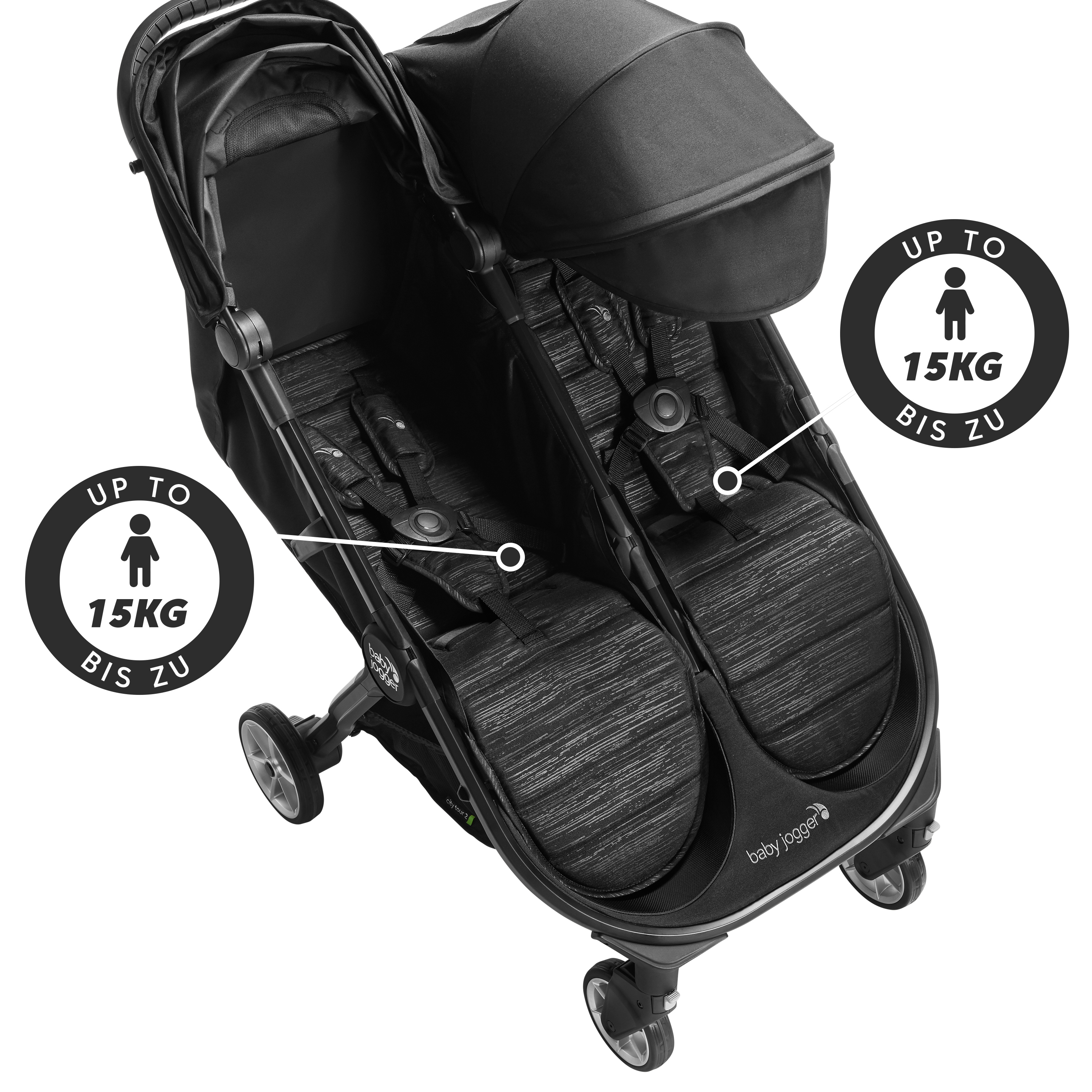 Baby Jogger Zwillingswagen City Tour 2 Double Pitch Black Online kaufen