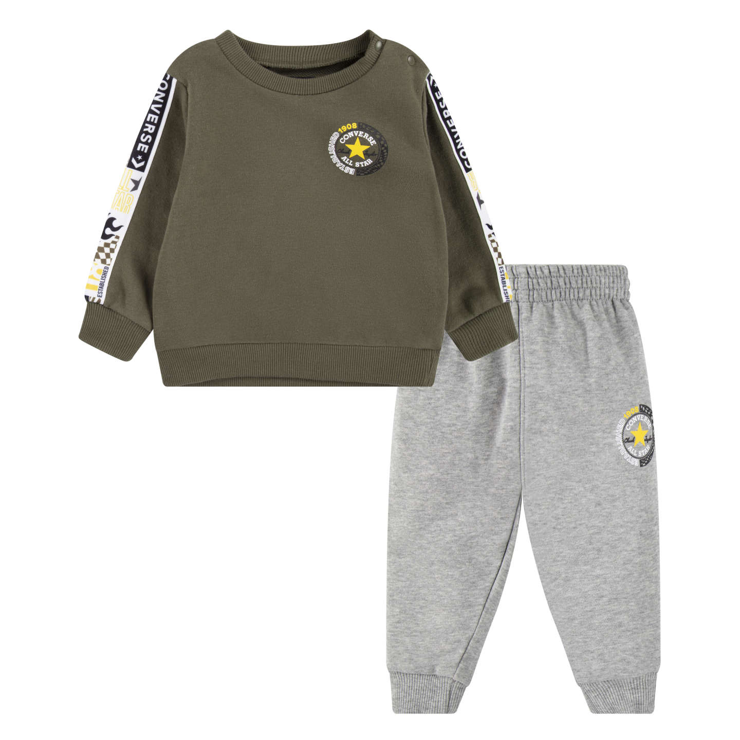 Converse Set maglione e pantaloni della tuta verde grigio Ordina online