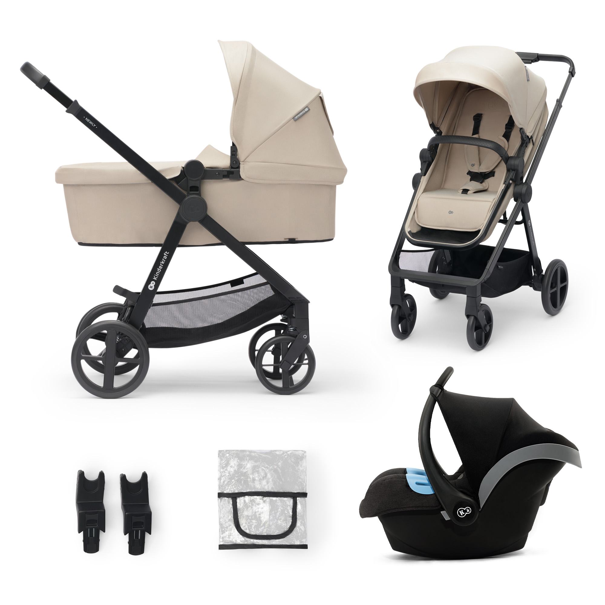 Poussette trio beige hot sale
