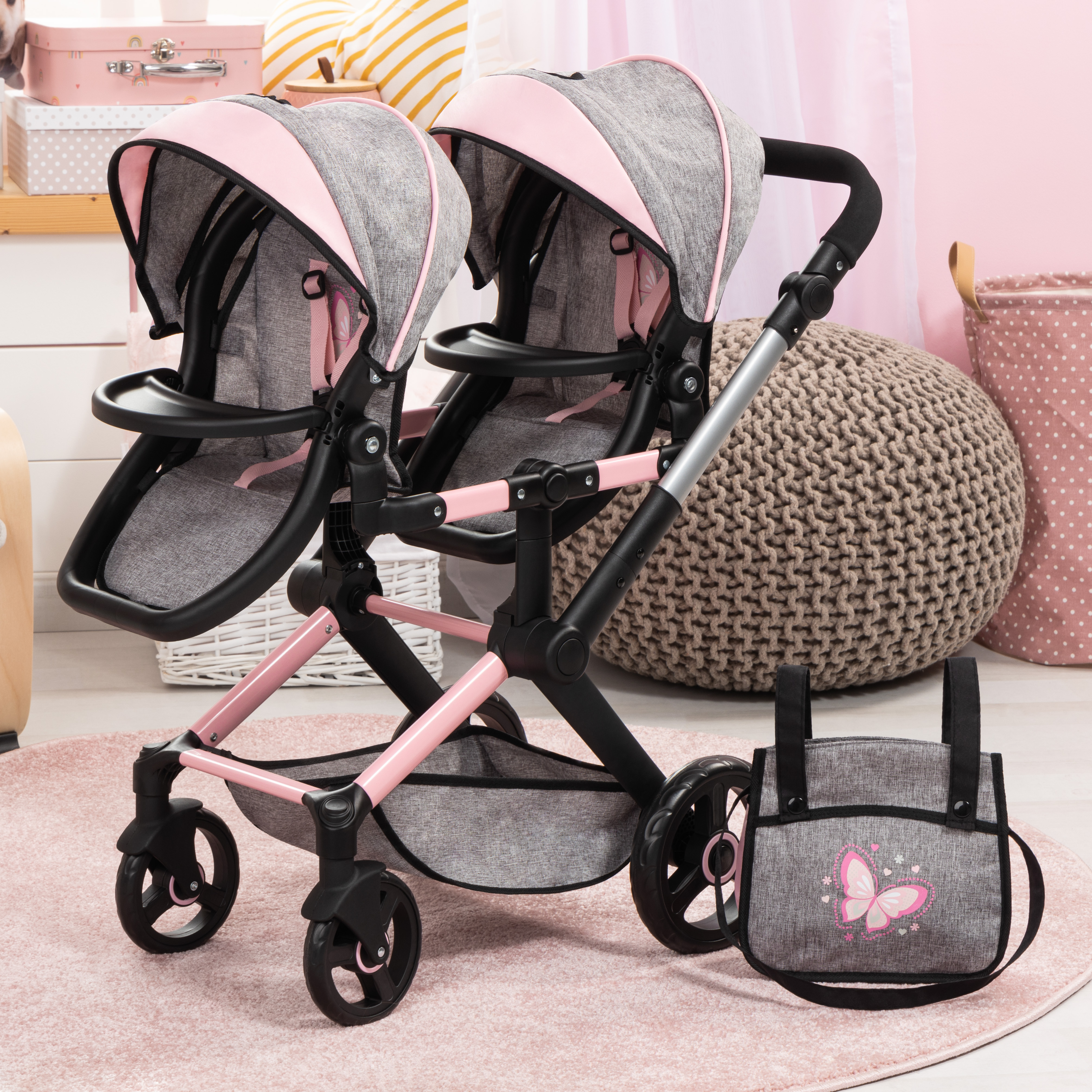Bayer Design Poussette poupon double Xeo Twin papillon Commander en ligne babymarkt