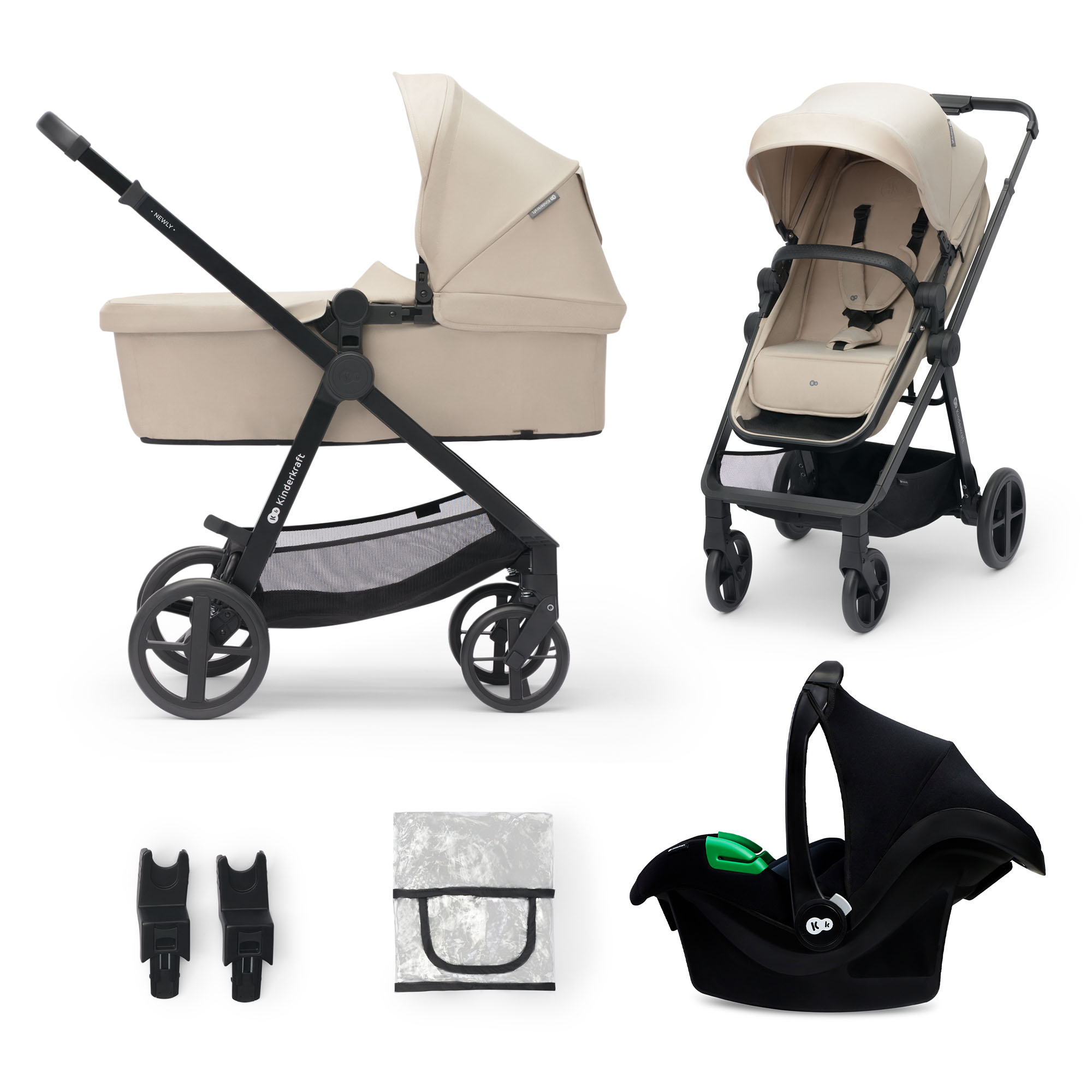 Kinderkraft Poussette trio combinee 3en1 Newly Mink Pro Classic Black Commander en ligne babymarkt