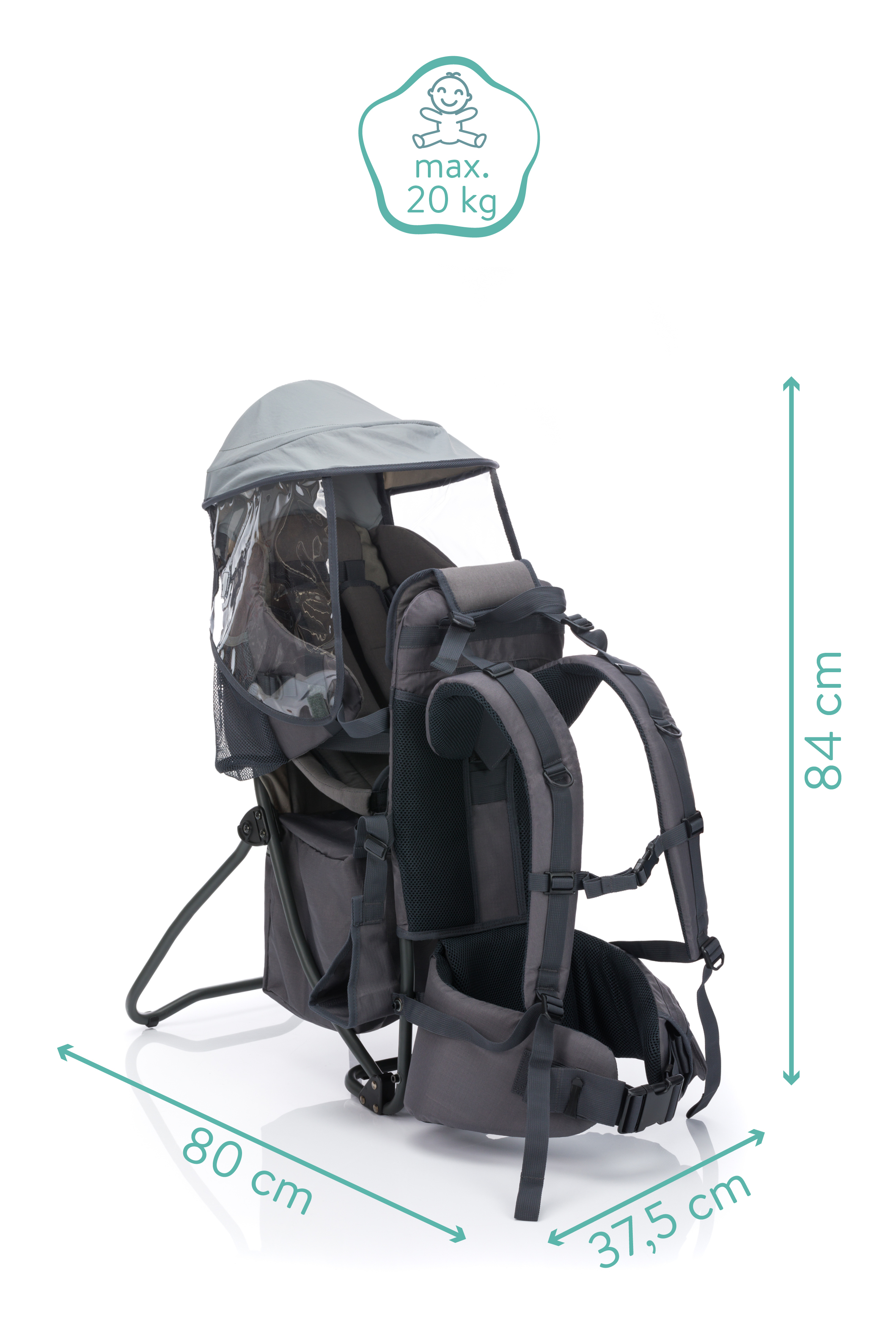 Fillikid Porte bebe dorsal randonnee Explorer gris Commander en ligne babymarkt