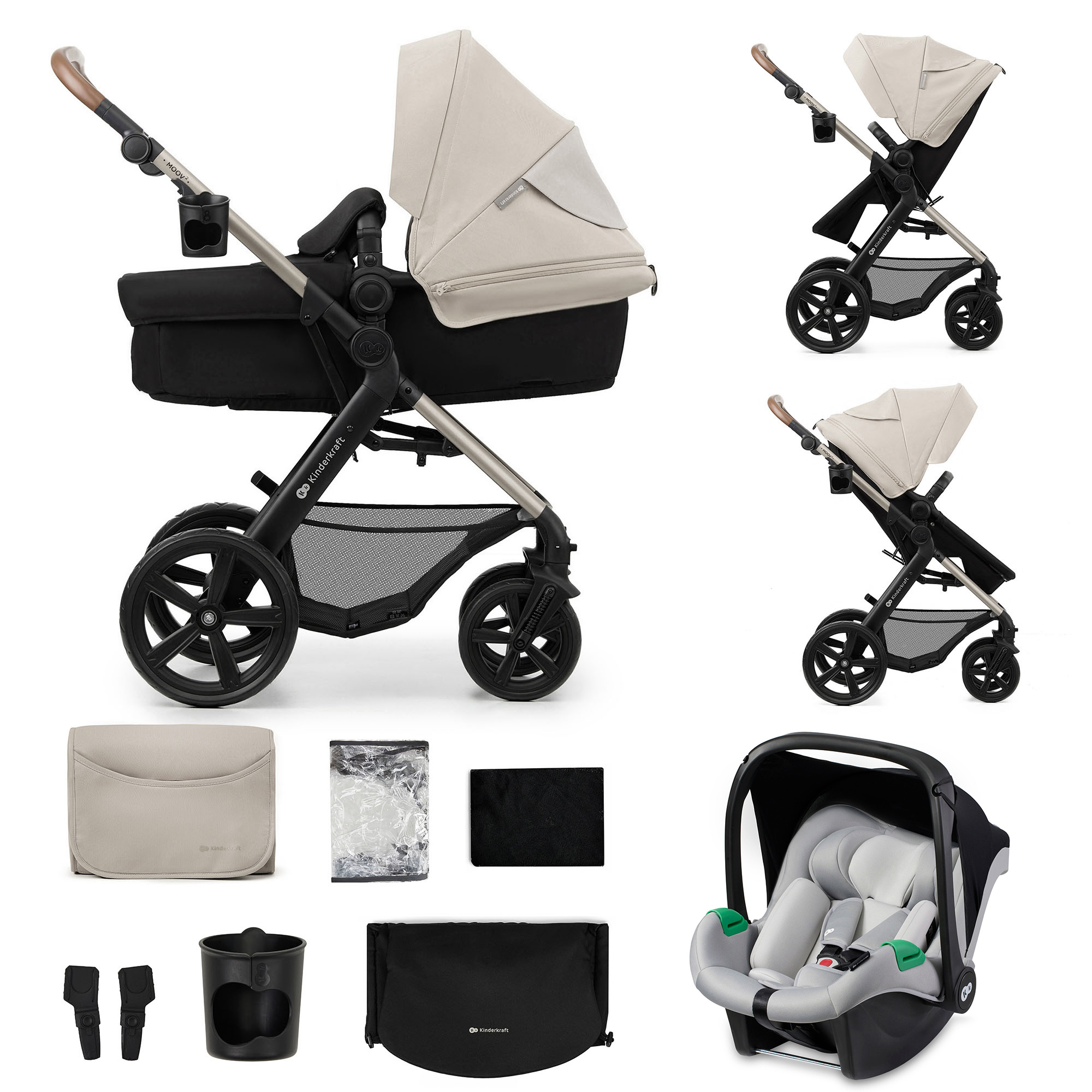 Kinderkraft Poussette trio combinee 3en1 MOOV 2 beige Commander en ligne babymarkt