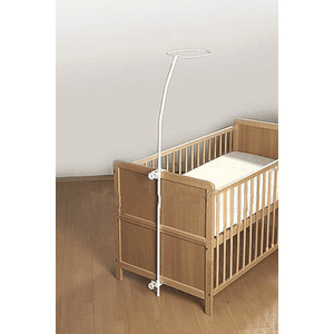 Flèche de lit enfant Standard métal blanc, ronde