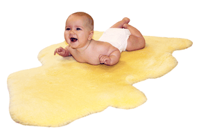 Vloerkleed Baby lamsvel gold-beige 70-80cm