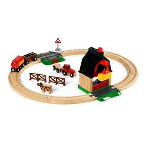 WORLD Circuit de train ferme bois 33719