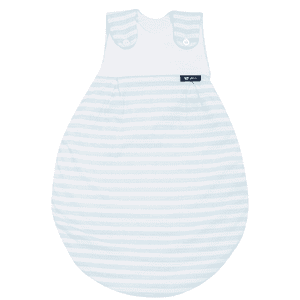 Saco de dormir exterior de punto liso de algodón "Baby Mäxchen" - Rayas azules Talla 74/80 cm