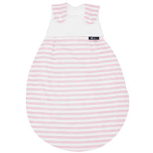 Saco de dormir exterior de punto liso de algodón "Baby Mäxchen" - Rayas rosa Talla 74/80 cm