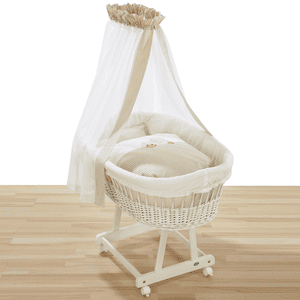 MOISÉS Birthe de pino con juego de cuna 293-6 "Sleeping Duck" beige