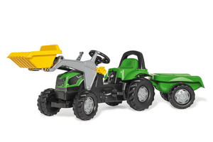 rolly®toys Kindertraktor rollykid Deutz-Fahr 5115 G TB mit Lader und Anhänger