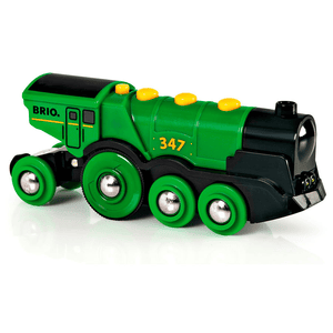 WORLD Figurine locomotive enfant à piles verte 33593