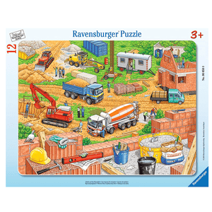 Rahmenpuzzle - Arbeit auf der Baustelle 12 Teile