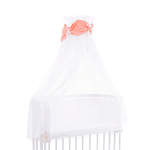 Ciel de lit, orange/blanc