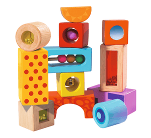 Briques enfant sonores Color, bois, 12 pièces