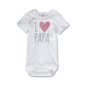 Body enfant manche 1/4 coeur blanc