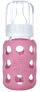 Glazen babyfles "pink" 120ml