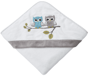 BeBes Collection Serviette bain enfant capuche chouette taupe 80x80 cm