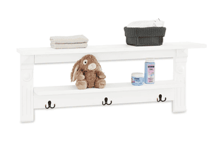 Étagère murale/porte-manteau Emilia bois blanc