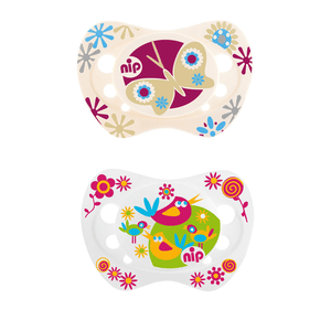 Life Silicone-Fopspenen Vogel + Vlinder Girl 5-18 Maanden