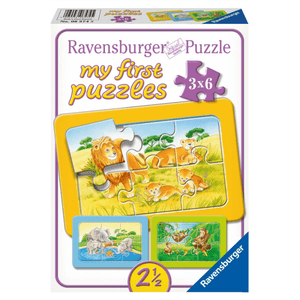 My first Puzzle - Rahmenpuzzle Affe, Elefant und Löwe, 6 Teile