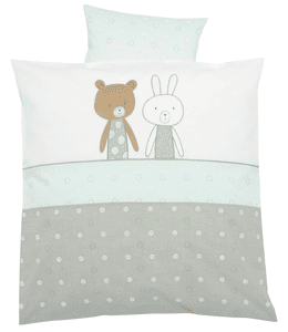 Parure de lit enfant Friendship bleu 80x80 cm