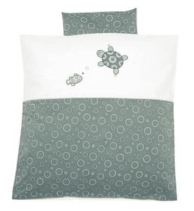 Set biancheria per culla in vimini ''Tartarughe'' verde 80x80 cm