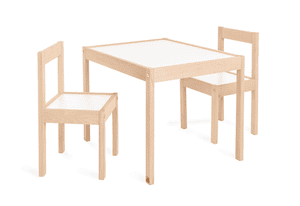 tafel en stoel set Olaf 3 delig natuur wit