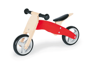 Tricycle draisienne enfant mini Charlie bois, rouge/naturel