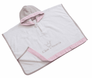 BeBes Collection Poncho de bain enfant capuche petite princesse rose