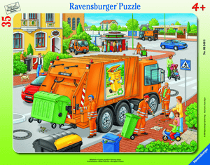 Puzzle de marco - recogida de basura, 35 piezas