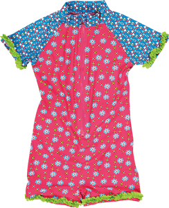 Traje de baño Girls rosa - flores