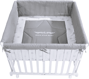 Parque infantil bebé 100x100 cm blanco Rock Star Baby