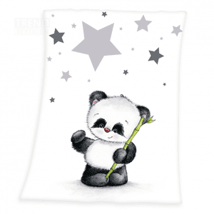 HERDING Microfibre fleece teppe LITTLEn panda 75 x 100 cm