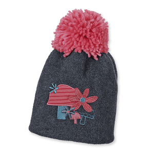 Girl s Bonnet Beanie anthracite mélangé