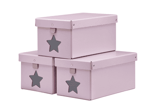 Schoenenbox roze, set van 3