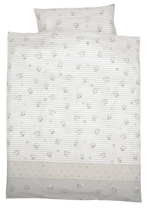 Parure de lit enfant Ours rayures beige 100x135 cm