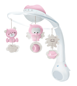 B kids® Giostrina musicale con luce 3 in 1, rosa