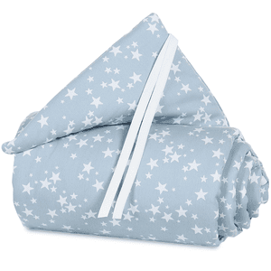 Nestchen Piqué Mini/Midi azurblau Sterne weiß 157 x 25 cm