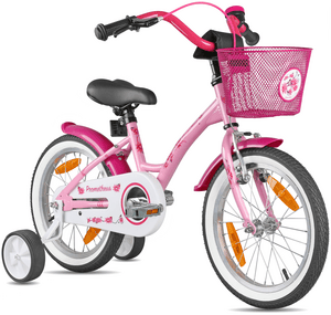 Kinderfahrrad 16" mit Stützräder, rosa-weiß