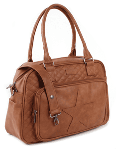 Borsa fasciatoio trapuntata Coloured Stars cognac