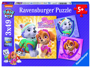 Puzzle 3 x 49 pieces Paw Patrol: Enchanting Dog Girls