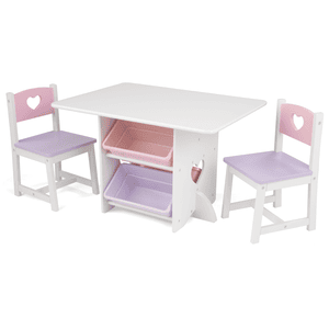 KidKraft ® Sittegruppe for barn hjerter hvit / rosa