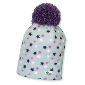 Gorro Microfleece Estrellas Berenjena